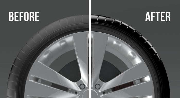 tyre shine before - after